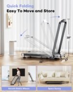 Foldable Treadmill with 8% Incline, Upgrade 3.5HP Low Noise Walking Pad Treadmill with Handle Bar, Trisomy 4 in 1 Portable Under Desk Treadmills for Home/Office, 330 Lbs Capacity, APP & Remote Control - Image 6