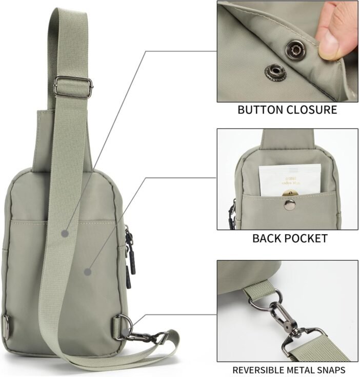 Seoky Rop Small Crossbody Bags for Women Men Nylon Water Resistant Sling Bag for Running Workout Travel - Image 4