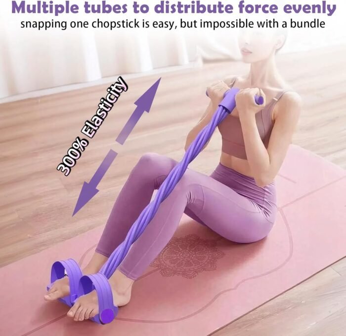 Multifunctional Resistance Bands with Handles and Pedals, 4/6/8 Tubes, 300% Elasticity Latex Tension Rope for Full Body Workouts, Pilates Auxiliary Exercise Equipment - Image 7
