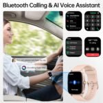 Smart Watch for Men Women with Bluetooth Call & AI Voice, 1.85" HD Fitness Tracker with Heart Rate SpO2 Sleep Monitor, 100+ Sports Modes, Mini Games, IP68 Waterproof Smartwatch for Android iOS Phones - Image 3