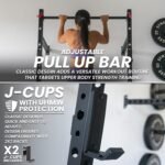 Synergee 2200 Series 79" Wall Mounted Squat Rack with J-Cups & Adjustable Pull Up Bar. Exercise Stand with 750lb Capacity. Free Standing Strength & Bodyweight Exercise Stand. - Image 5