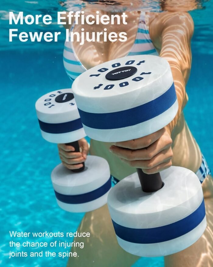 YOTTOY Water Dumbbells for Pool Exercise,Foam Aquatic Dumbbells for Water Aerobics,Resistance Training & Physical Therapy,Pool Weights for Water Workouts,Aqua Fitness,Set of 2 - Image 3
