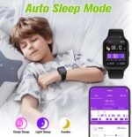 Smart Watch for Kids 1.85" with Fitness Tracker, Sleep Monitor, 22/98 Sport Modes, DIY Dial, IP68 Waterproof, Step Counter, Heart Rate, Camera, with/Without APP, Gift for 3-12 Years Old Boys and Girls - Image 4