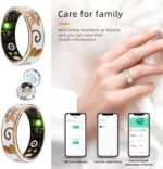 Smart Ring for Women,Fitness Tracker with Heart Rate,Blood Oxygen,Blood Pressure,Sleep Monitoring,Step Counting,IP68 Waterproof for iPhone and Android,No Subscription Fee (Enamel Rose Gold, 7#) - Image 9