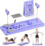Mosdos Portable Pilates Reformer Machine for Home Gym - Auto-Rebound Pilates Board with Abdominal Core Trainer & Full Body Workout | Professional Pilates Equipment for Men/Women-Purple - Image 2