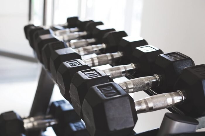 GYMENIST Single Hex Rubber Dumbbell with Metal Handles Exercise Heavy Dumbbell Workout Weights Sold As Singles (25-LB Pair), Black - Image 4