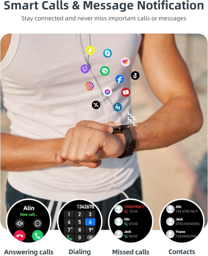 Parsonver Fitness Tracker with Step Counter/Calories/Stopwatch, Health Activity Tracker with Heart Rate Sleep Monitor, IP68 Waterproof Smart Watch 110+ Sport Modes Pedometer Watch for Women Men, Black - Image 7