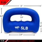 JFIT Neoprene D Grip Dumbbells - Single Weights 1LB-5LB - Premium Non-Slip, Hand Weights, Ergonomic Design - Image 3