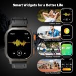 Smart Watch, Activity Tracker, Heart Rate Monitor, Voice Control, Notifications, Cycle Tracking, Time Display, Phone Call, Alarm Clock 2.13‘’ AMOLED 5ATM Waterproof 45mm N M (Tactical, Black) - Image 7