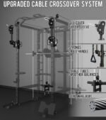 Eonfit E5 Smith Machine with Vertical Leg Press, Power Cage Squat Rack with LAT-Pull Down Cable Crossover Rotating Arms System Home Gym Equipment All in One - Image 8