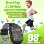 Smart Watch for Kids 1.85" with Fitness Tracker, Sleep Monitor, 22/98 Sport Modes, DIY Dial, IP68 Waterproof, Step Counter, Heart Rate, Camera, with/Without APP, Gift for 3-12 Years Old Boys and Girls - Image 5