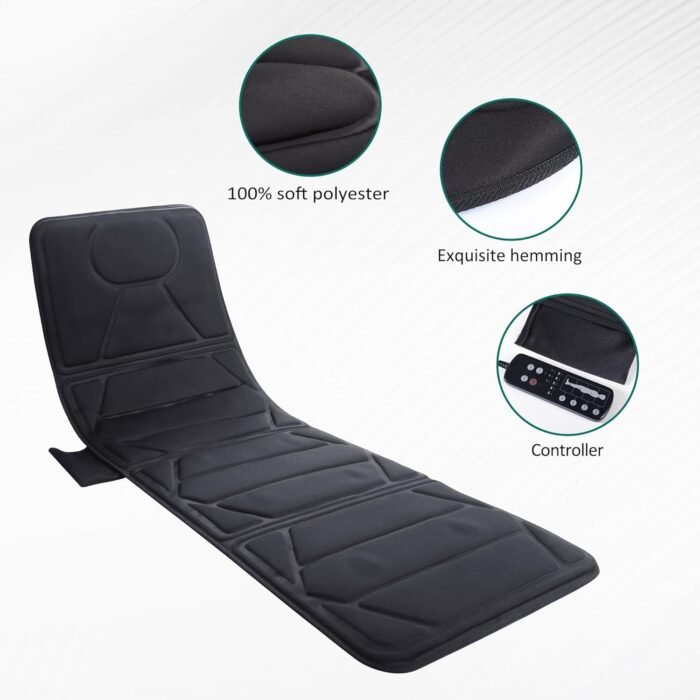Snailax Massage Mat with Heat, Back Massage Pad for Bed, Chair, 10 Motors Vibrating Massage Mattress Pad with 2 Heating Pads for Back, Full Body Massager - Image 6