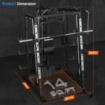 SunHome Smith Machine with 120LBS Weight Stack, Power Cage Squat Rack with Smith Bar, Two LAT Pull-Down Systems, Cable Crossover Machine and and More Cable Attachment for Home Gym - Image 7