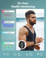 Smart Watches for Women/Men, Smart Watch for Android Phones and iPhone Compatible, Alexa Built-in, 1.8" Fitness Watches for Women, IP68 Waterproof/Bluetooth Call, Heart Rate/Sleep Monitor, Black - Image 6