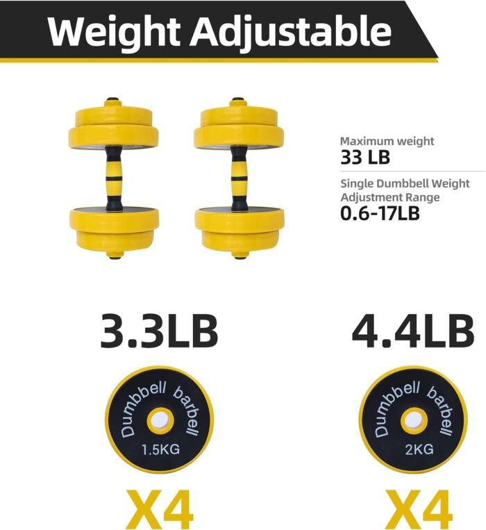 Nice C Weights, Dumbbell Set, Kettlebells, Adjustable Dumbbells, Barbell Weight Set, 20-40-50-70LB 3-in-1 set, Non-Slip, All-purpose - Image 4