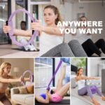Pilates Ring Fitness Circles Set, High Resistance Yoga Ring Pilates Equipment Set for Women Includes Pilates Ring, 9 Inch Small Exercise Ball, 5 Resistance Bands at Home Pilates Workout Set - Image 8