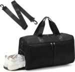 Gym Bag with Shoe Compartment, Weekender Bags for Women, Overnight Bag with Wet Pocket for Luggage Travel Workout Yoga, Black - Image 2