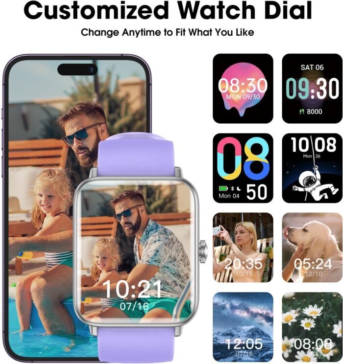 Smart Watch, Fitness Tracker with Heart Rate Monitor, Blood Oxygen, Sleep Tracking, 1.5 Inch Touchscreen Smartwatch for Android iOS Swimming Waterproof Pedometer Step Calories Tracker for Women Men - Image 5
