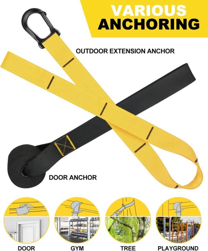 Home Resistance Training Kit, Resistance Trainer Exercise Straps with Handles, Door Anchor and Carrying Bag for Home Gym, Bodyweight Resistance Workout Straps for Full-Body Workout - Image 5