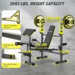 6 In 1 Weight Bench Set, 2093 LBS Foldable Bench Press with Push-Pull Bench, Adjustable Work Out Equipment for Home Gym with Squat Rack, Standard Strength Training Bench - Image 6
