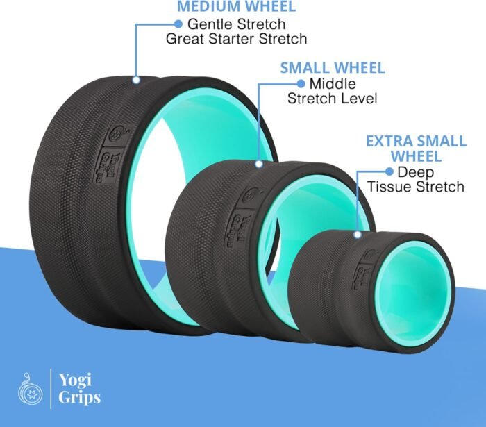 Back Roller Wheel- Foam Padded Back Stretcher Wheel with Center Spine Cradle-Back Pain & Stretching- Deep Tissue Massage Roller for Back (Set of Three- Medium, Small and Extra Small) - Image 5