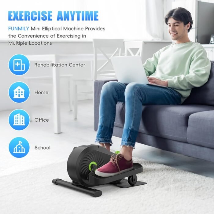 FUNMILY Under Desk Elliptical, Under Desk Bike Pedal Exerciser, Fully Assembled Leg Exerciser 2 in 1 Seated Standing Elliptical, Ultra-Quiet Mini Elliptical Machines for Home Office Use - Image 7
