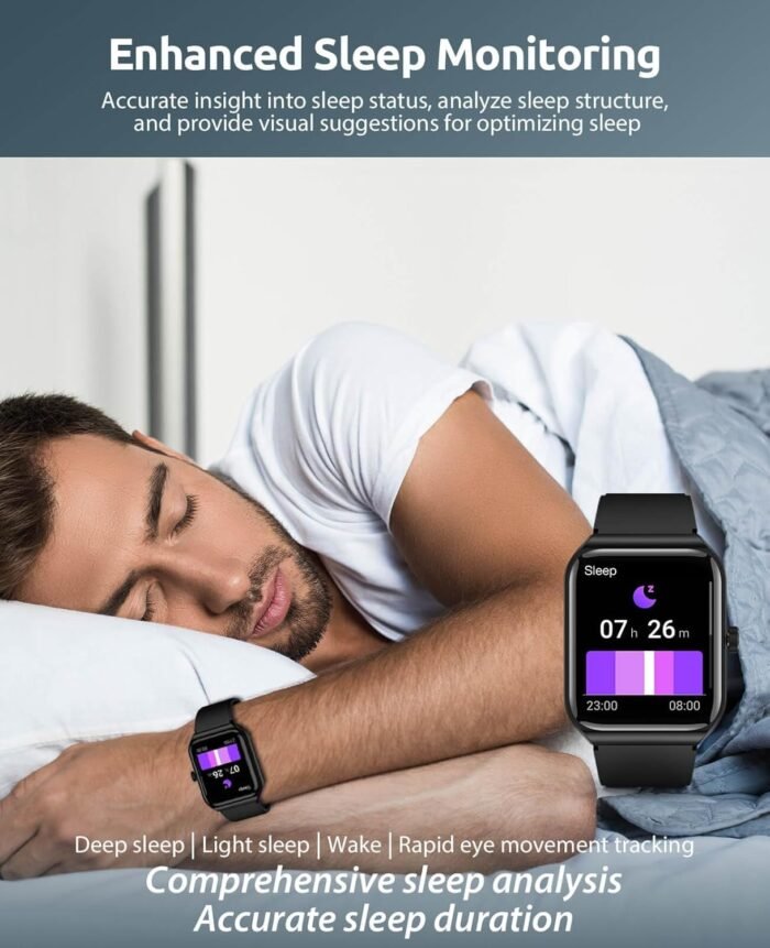Smart Watch for Men Women with SOS Emergency Alert,1.91" Smartwatch with Blood Pressure/Blood Oxygen/Heart Rate/Sleep Monitor, Fitness Tracker with 100+ Sport Modes, IP68 Waterproof Watch - Image 3
