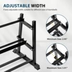 Dumbbell Rack, Bongkim Dumbbell Set with Rack Stand, Dumbbells Weights Rack for Home Gym, Weight Rack for Dumbbells, Kettlebells, and Weight Plates 1100LBS - Image 5