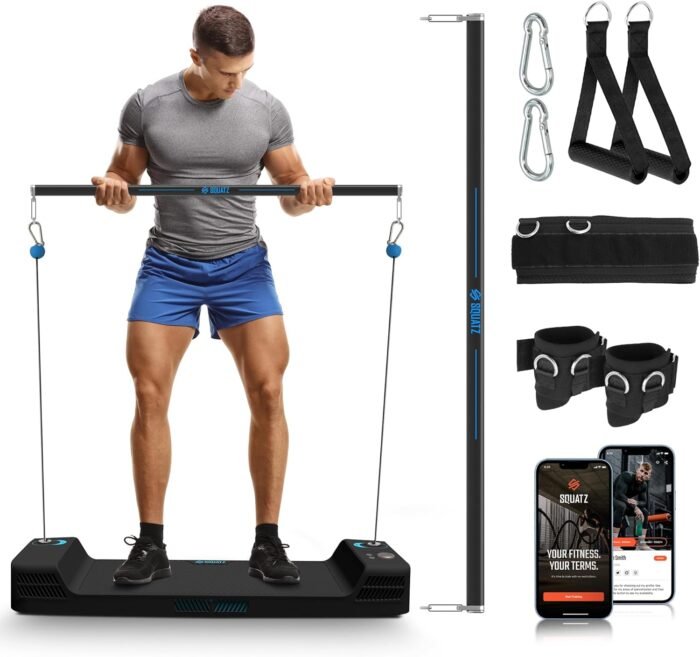SQUATZ Apollo Board Mini: 150lb Resistance Smart Cable Machine, Functional Trainer for Full Body Workouts, Full Body Strength, Digital Home Gym Equipment with Free App includes Accessories - Image 2