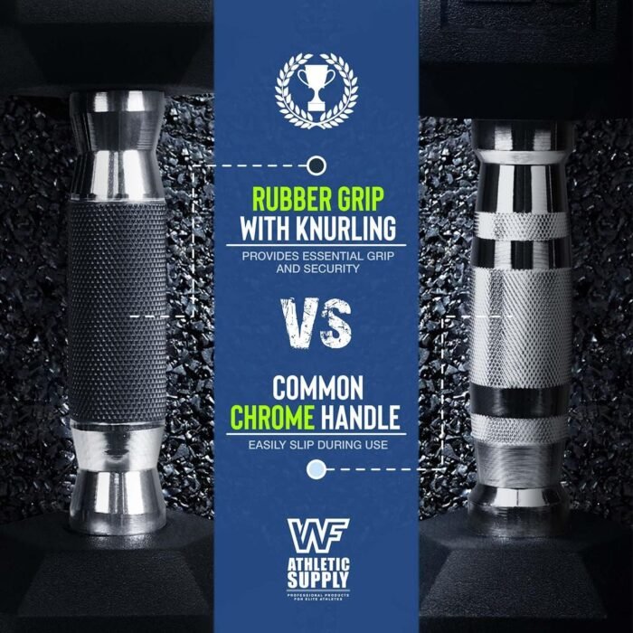 WF Athletic Supply Rubber Encased Hex Dumbbells with Rubber Grip Contoured Handle for Muscle Toning, Strength Building & Full Body Workout - Image 5