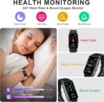 Fitness Tracker, Step Tracker with 24/7 Heart Rate, Sleep, Blood Oxygen Blood Pressure Watch, 120+ Sports Modes, Calorie Counter Pedometer for Women Men - Image 3