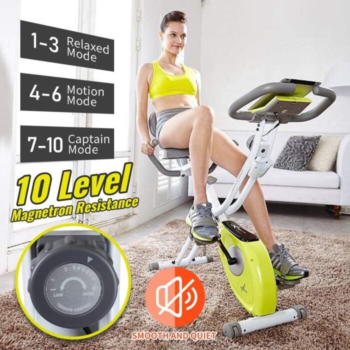 leikefitness LEIKE X Bike Ultra-Quiet Folding Exercise Bike, Magnetic Upright Bicycle with Heart Rate,LCD Monitor and easy to assemble - Image 4