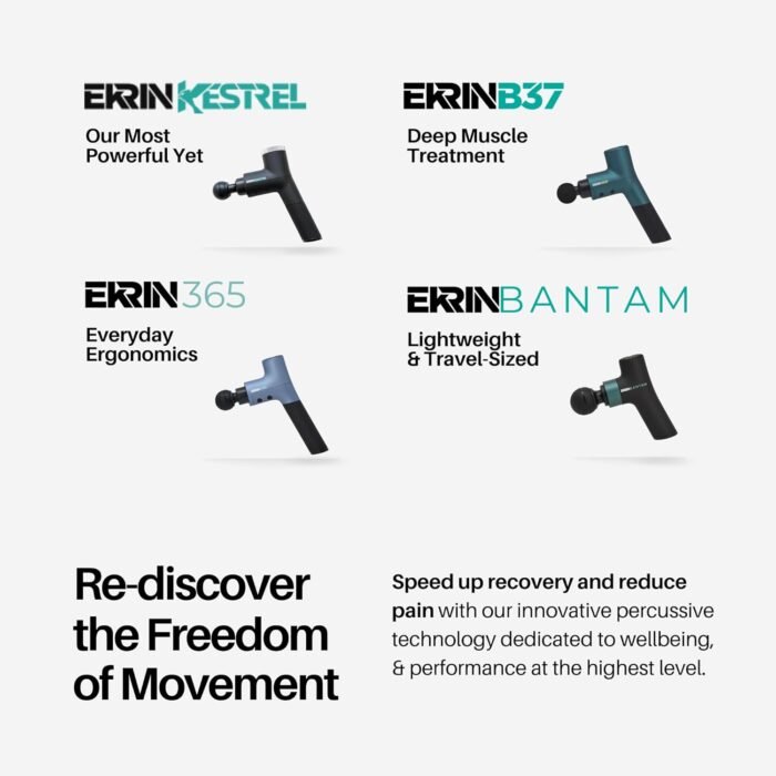 Ekrin Athletics White Kestrel Percussive Massager - Enhanced Precision & Comfort for Elite Muscle Recovery & Wellness - Relieve Sore Muscles and Stiffness - Image 8