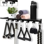 Floating Shelf Organizer Compatible with Tonal Accessories Home Gym Weight wall Storage Equipment Hanger Metal Rack Holder Wall Mount with Hooks T-Lock Adapters Bracket Hanger Workout (Floating Shelf) - Image 2
