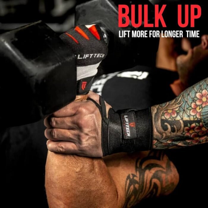 Elite Weight Lifting Gloves for Men - Black & White - Image 5