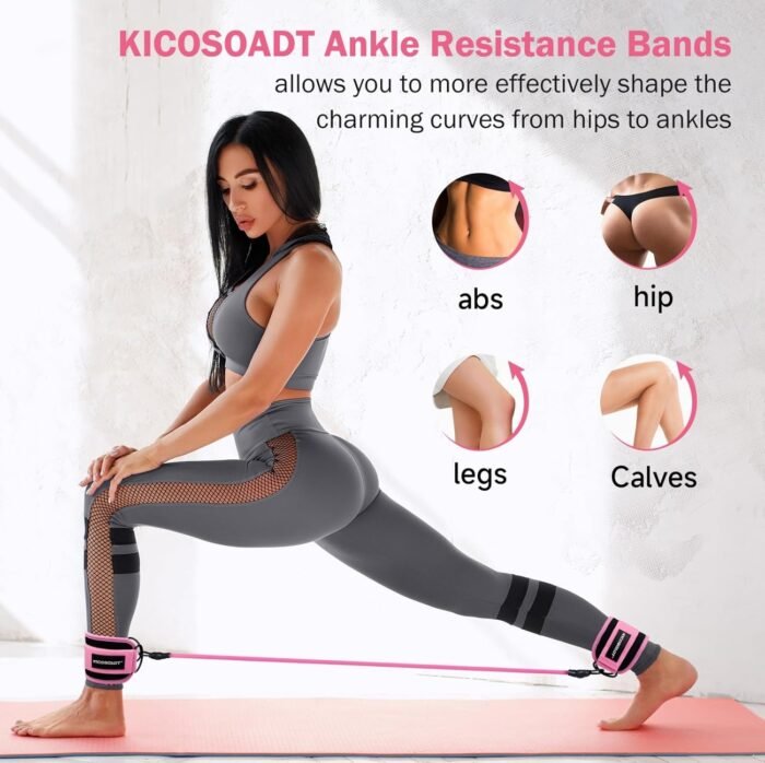 Ankle Resistance Bands,Ankle Weights,Glute & Lower Body Exercises Equipment,Pilates Equipment for Ankle,Workout Sets for Women,Resistance Bands for Working Out,Exercise Bands for Butt Lift - Image 5