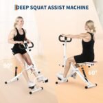 Squat Machine, Squat Assist Trainer with Adjustable12 Level Resistance, Foldable Squat Ride Rowing Machine for Home, Full Body Workout Gym for Glutes Legs Workout, 350 LBS Capacity - Image 3