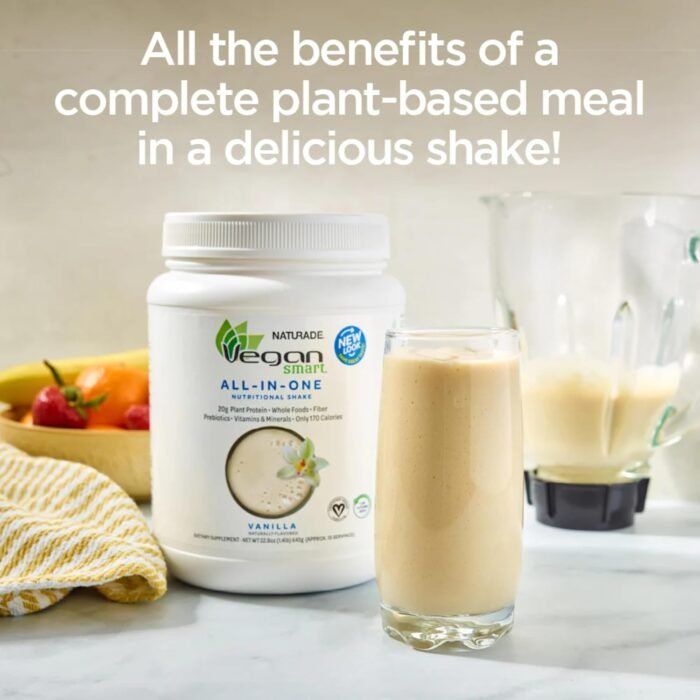 Vegansmart Naturade Plant Based Vegan Protein Powder - All-in-One Nutritional Shake Protein Blend - Gluten Free & Non-GMO - Vanilla (15 Servings) - Image 7