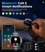 Military Smart Watches for Men(Answer/Make Calls) with LED Flashlight,530mAh Large Battery,1.43’’ AMOLED Fitness Tracker Heart Rate/SpO2/Sleep Monitor 5ATM Smartwatch for Android iOS,100+Sport Modes - Image 3