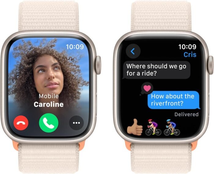 Apple Watch Series 9 [GPS 45mm] Smartwatch with Starlight Aluminum Case with Starlight Sport Loop One Size. Fitness Tracker, ECG Apps, Always-On Retina Display, Carbon Neutral - Image 5