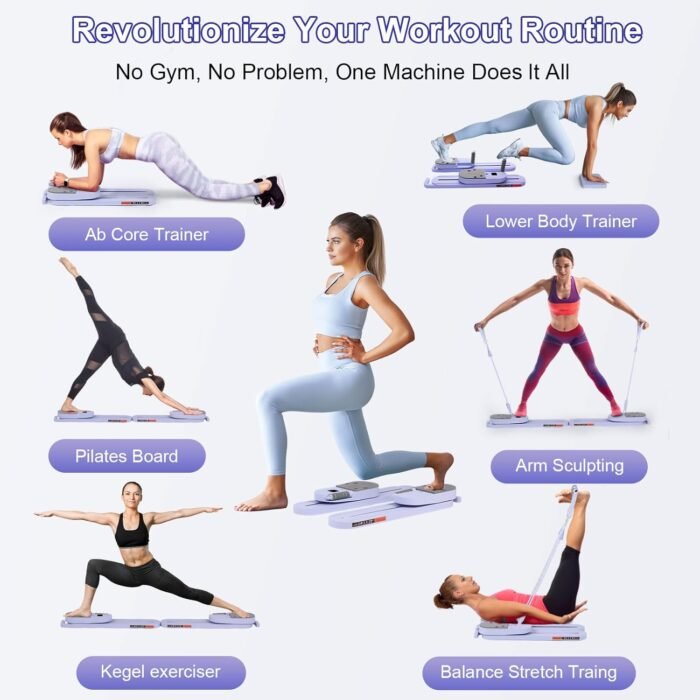 Pilates Reformer Set Board， 7-in-1 Pilates at Home Board ，Detachable Ab Trainer Machine with Workout Equipment，Multifunctional Push-Up Board, Core Strengthener，Balance Board for Home - Image 7