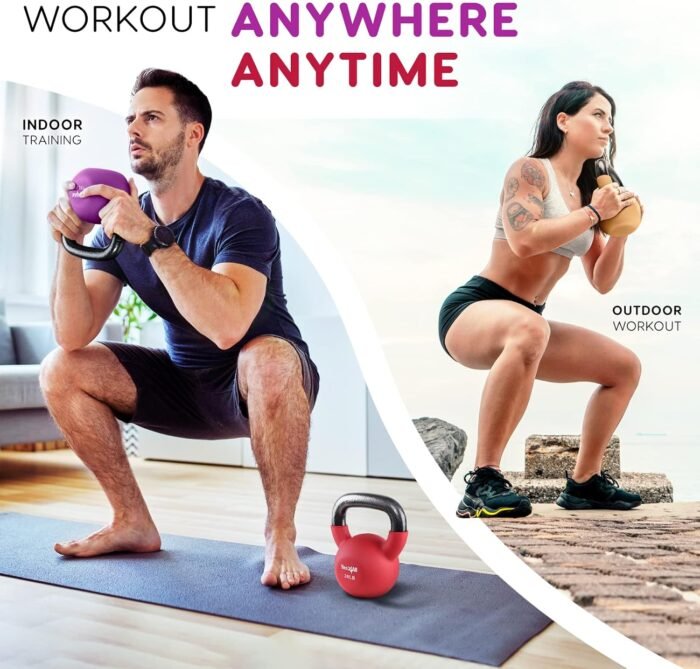 Yes4All Kettlebells 5lbs-65lbs & Kettlebell Sets Adjustable Weights, Kettlebell for Weight Training, Home Workout Equipment with Secure Grip for High Rep, Exercise Equipment - Image 6