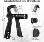 Grip Strength Trainer Kits (5 Pack), Forearm Strengthener with Adjustable Resistance, Grip Strength Tester, Finger Strengthener, Hand Gripper Strengthener for Muscle Building Injury Recover - Image 4