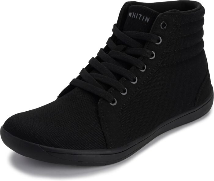 WHITIN Women's Wide High-Top Canvas Barefoot Sneakers | Minimalist Street-Ready Fit | Comfort-Forward Ankle Support - Image 2