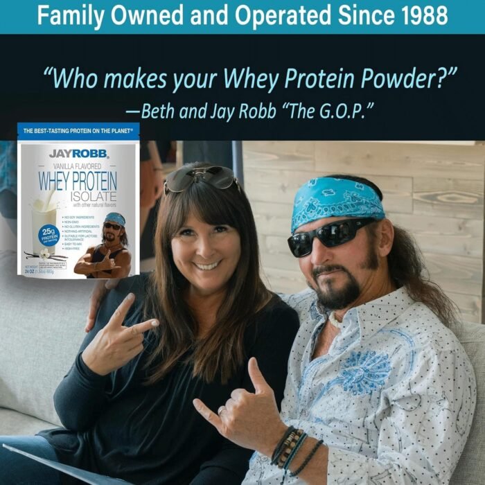 JAYROBB Whey Vanilla Isolate Protein Powder, Low Carb, Keto, Vegetarian, Gluten Free, Lactose Free, No Sugar Added, No Fat, No Soy, Nothing Artificial, Non-GMO, Best-Tasting (24 oz) Grass-Fed - Image 6