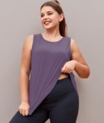 LALAGEN Plus Size Womens Workout Tank Tops Sleeveless Summer Loose Fit Flowy Yoga Athletic Running Shirts - Image 7