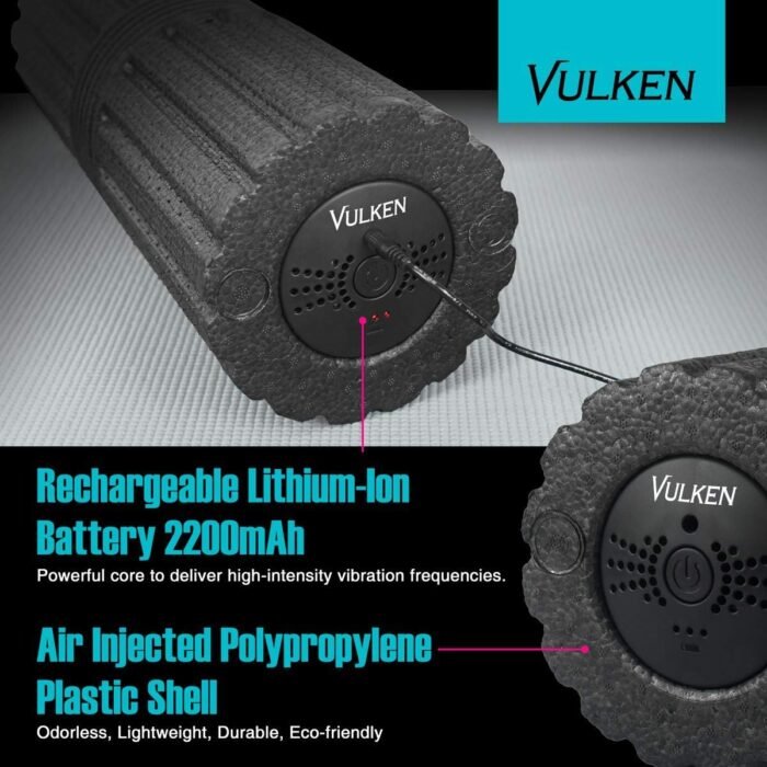 Vulken Extra Long 17” Vibrating Foam Roller 4 Speeds 3800RPM High Intensity Quick Charge Electric Foam Roller Tissue Massager for Muscle Recovery - Image 6