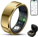 2025 Smart Ring with Air Gesture Control,Heart Rate&Sleep Monitor -Stylish Fitness Ring for Men&Women,IP68 Waterproof,Activity Tracker Records Steps Distance,Compatible with Android&iOS (Gold, 11#) - Image 2