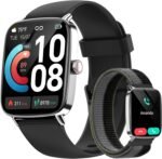 Smart Watch for Men Women, 1.85" HD Smartwatch Compatible iPhone/Samsung/Android (Answer/Make Calls), 100+ Sport Modes Fitness Tracker with Heart Rate/Sleep/SpO2 Monitor, IP68 Waterproof, with 2 Bands - Image 2