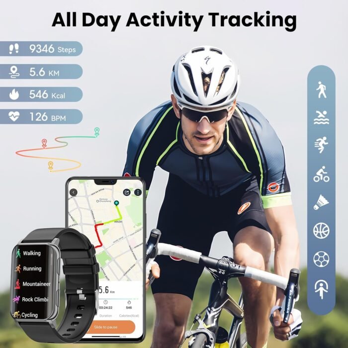 Smart Watch for Men Women (Answer/Make Calls), 1.57" Curved Screen Fitness Tracker IP68 Waterproof with 24/7 Heart Rate/Sleep Monitor, Two Straps Activity Trackers for Android and iPhone - Image 8